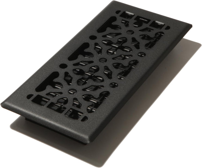 AGH410-BLK 4-Inch by 10-Inch Gothic Black Steel Floor Register, Textured Black