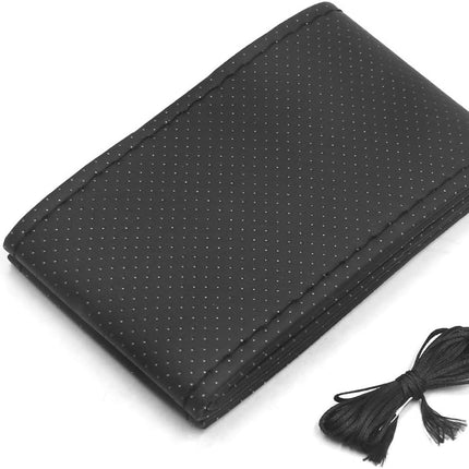 Genuine Leather DIY Car Steering Wheel Cover Anti-slip For Cm Black US