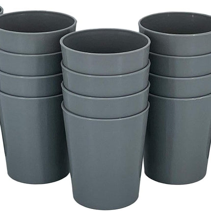 9 Oz Kids Cups,Set of 20 Small Plastic Cups for Kids,Reusable and Unbreakable Children Drinking Cups Tumblers,Grey