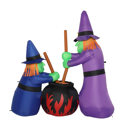 6' Halloween Inflatables Outdoor Halloween Witches Decoration Blow up Witches