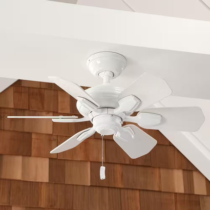 Wailea 31 In. Indoor/Outdoor Snow White Ceiling Fan for Patios or Bedrooms