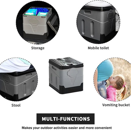 Portable Toilet for Camping, Outdoor Waterproof Travel Folding Toilet，Camping Potty for Home/Camping/Boat/Hiking/Long Trips/Beach Use