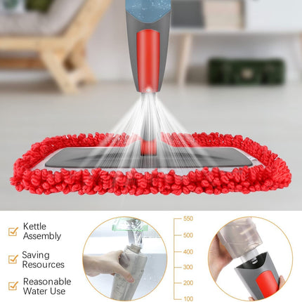 Spray Mop, Floor Mop, 550Ml Wet Jet Mop with 3 Free Reusable Microfiber Pads Multi Mop with Refillable Bottle for Hardwood Floor, Wood, Laminate (Red)