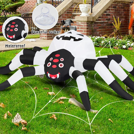 Halloween Inflatable 5 FT Halloween Spider Inflatable, Scary Inflatable Halloween Spider Blow up Spider Decoration with LED Lights, Halloween Decorations Inflatables Clearance for Holiday/Lawn