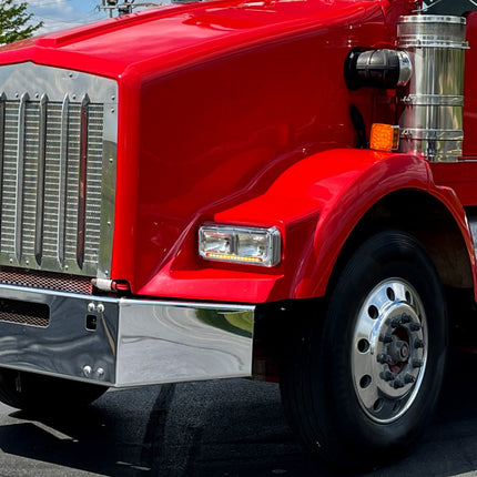 For Kenworth T400 T600 T800 W900B W900L Clear Headlight Bezel White LED Light