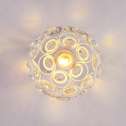 Crystal Ceiling Light Mini Crystal Chandelier Semi Flush Mount Ceiling Light White Finished Ceiling Lighting Bedroom Kitchen Living Room Modern Pendant Lighting Fixture,E26 Socket