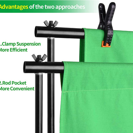 Photo Video Studio 8.5 X 10Ft Green Screen Backdrop Stand Kit, Photography Background Support System with 10 X12Ft 100% Cotton Muslin Chromakey Backdrop