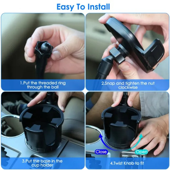2 In 1 Car Cup Mobile Phone Holder Car Beverage Holder