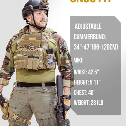 DOOM Tactical Vest, Adjustable Airsoft Vest MOLLE Vest for Men