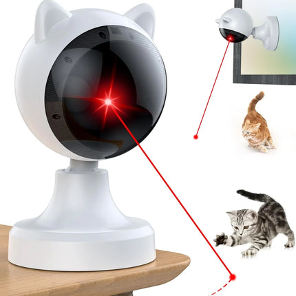 Automatic Cat Laser Toys, Interactive Laser Cat Toys for Indoor Cats/Kitty/Dogs, Cat Laser Toy Automatic White