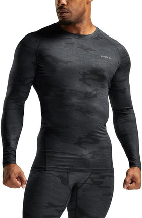 1 or 3 Pack Men'S UPF 50+ Long Sleeve Compression Shirts, Athletic Workout Shirt, Water Sports Rash Guard