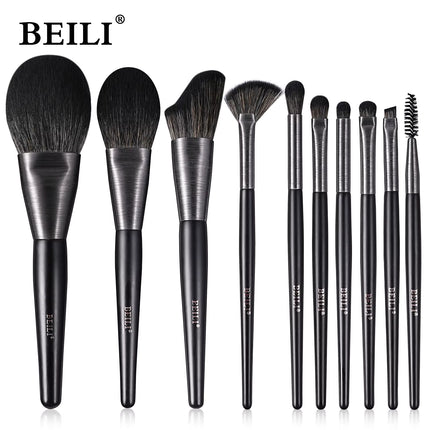 Beli 10pcs Professional Makeup Brush Set New Design Brushed Tube Makeup Brushes