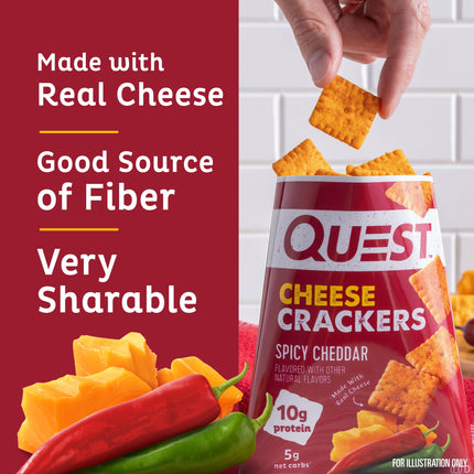 Quest Cheese Crackers, Spicy Cheddar Made with Real Cheese, High Protein, 1.06 Oz, 4 Count