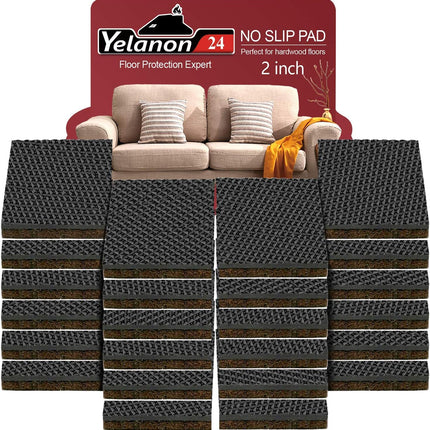 Non Slip Furniture Pads -24 Pcs 2’’ Furniture Grippers Hardwood Floors, Non Skid for Furniture Legs,Self Adhesive Rubber Feet, anti Slide Furniture Floors Protectors for Keep Couch Stoppers