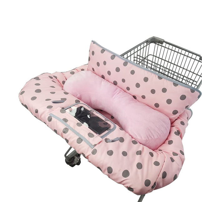 Shopping Cart Cover for Baby/Toddler with Pillow, Cozy High Chair Cover, Pink