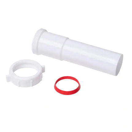 1-1/2 In. X 6 In. White Plastic Slip-Joint Sink Drain Extension Tube