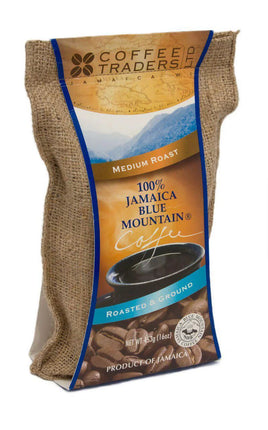 Jamaica Blue Mountain Coffee Certified 100 Pure, Roasted Ground 1 Lb