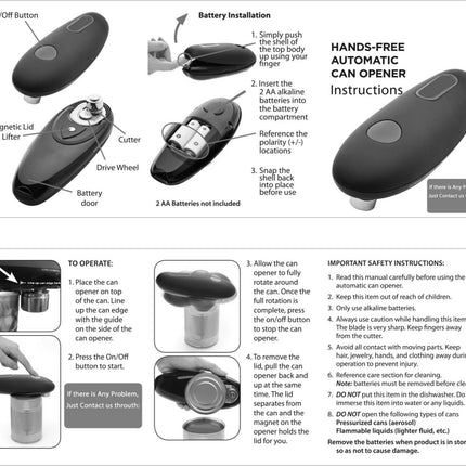 Electric Can Opener Automatic Jar Bottle Can Machine One Touch Portable Kitchen Hand Free Opening Opener Tool Gadgets