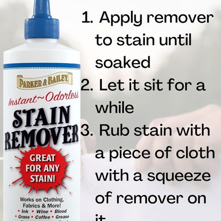 Parker and Bailey Stain Remover- Blood Stain Remover for Carpet, Clothes, Sheets and Mattress - Garment and Fabric Laundry Stain Remover - 16Oz