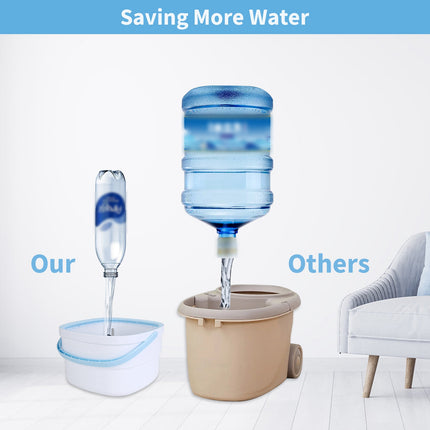 Spin Mop And Bucket With Wringer Set Flat Floor Mop With Clean And Dirty Water Separate System 2 Replaceable Reusable Washable Microfiber Mop Pads