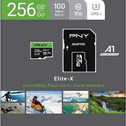 256GB Elite-X Microsdxc UHS-I Memory Card - 100Mb/S, U3, V30, A1, 4K, Full HD, Micro SD