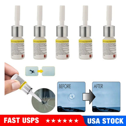 5-Pack Auto Glass Nano Repair Fluid Car Windshield Resin Crack Tool Kit Crack