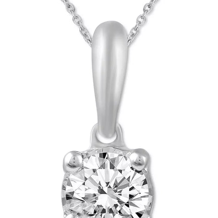 2-Pc. Set Diamond Solitaire Pendant Necklace & Matching Stud Earrings (5/8 Ct. T.W.) in 14K Gold