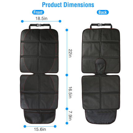 2 Packs Car Seat Protector Cushion Mat Pad With Thick Padding Protector For Child Baby Car Seat Mesh Pockets