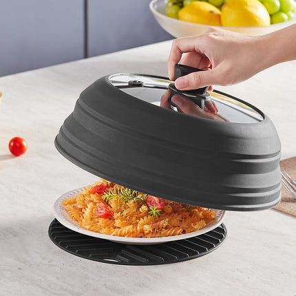 Microwave Splatter Cover & MatCollapsible Microwave Food Lid
