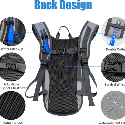 Lightweight Hydration Backpack Water Backpack Hydration Pack for Cycling Running Biking Hiking Backpack(Water Bladder Not Included)