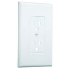 MASQUE White Polycarbonate 1-Gang Decorator Wall Plate, Wall Outlet Cover Plate for Electrical Outlet