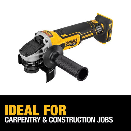 20V MAX XR Cordless Brushless 4.5 In. Slide Switch Small Angle Grinder with Kickback Brake (Tool Only)