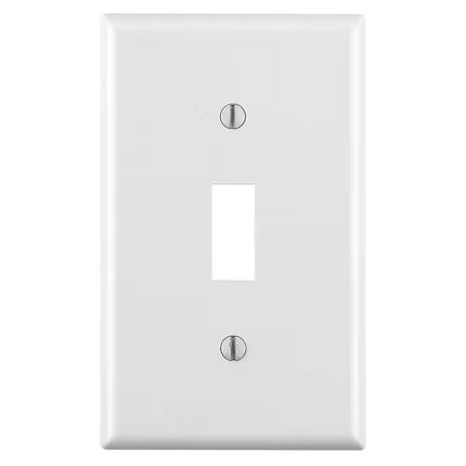 1-Gang White Toggle Plastic Standard Wall Plate (1-Pack) 88001-00W