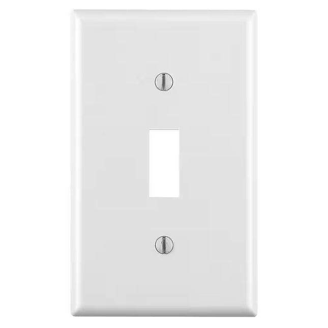 1-Gang White Toggle Plastic Standard Wall Plate (1-Pack) 88001-00W