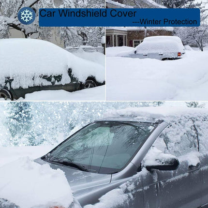 Car Windshield Cover, Heavy Duty Ultra Thick Protective Windscreen Cover - Snow Ice Frost Sun UV Dust Water Resistent - Pefect Fit for Cars Suvs All Years Summer/Winter