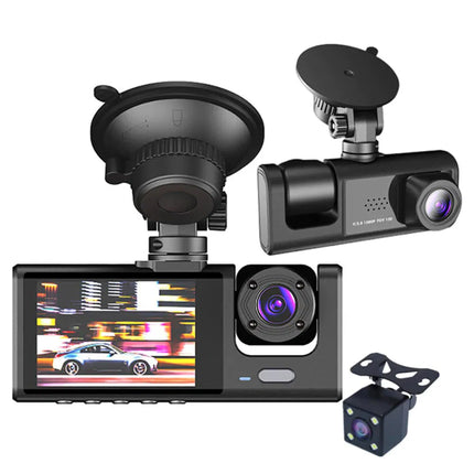 Car Dual Lens Dash Cam HD 1080P Front Rear Inside Video Recorder Camera G-Sensor