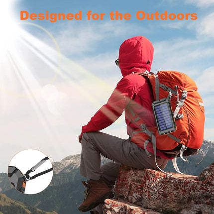 20000Mah Solar Charger for Cell Phone Iphone, Portable Solar Power Bank with Dual 5V USB Ports, 2 LED Light Flashlight, Compass Battery Pack for Outdoor Camping Hiking(Orange)