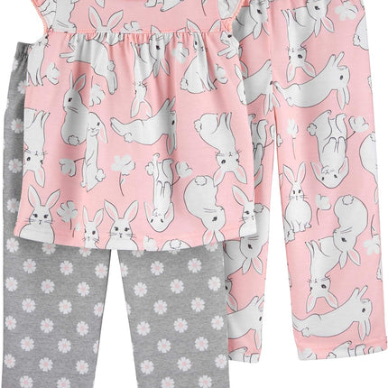 3-Piece Girls Poly Pajama Set (Bunny, 4T)