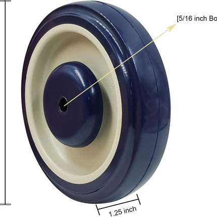 ACS Shopping Cart Wheels Replacement | Quantity Options Available | Supermarket Grocery Kit (1) 4-Pack Set with Hardware- 5 Inch Stem Threaded Caster Wheels | Perfect for Retail Stores