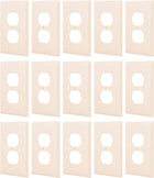 Oversized 15 Pack, Unbreakable Nylon, Wall Plate for 2 Outlet, Light Almond, 56600 Duplex Receptacle Wallplate