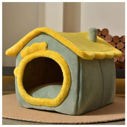 Foldable Dog House Pet Cat Bed Winter Dog Villa Sleep Kennel Removable Nest Warm Enclosed Cave Sofa Pets Supplies