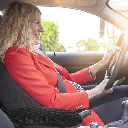 1Pc Car Armrest Pad Cover PU Leather Auto Center Console Seat Box Cover Protector Car Accessories Armrest Cushion Pad Fit For Vehicle SUV Truck Car