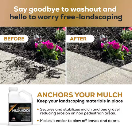 Mulch Anchor - Mulch Glue and Pea Gravel Stabilizer, Ready to Use, Lasts up to 2-Years, Fast-Dry, Non-Toxic (1 Gal.)