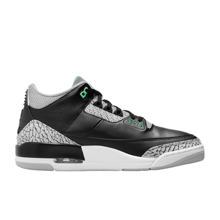 Men'S  3 Retro Black / Green Glow-Wolf Grey CT8532-031, Size 11-US