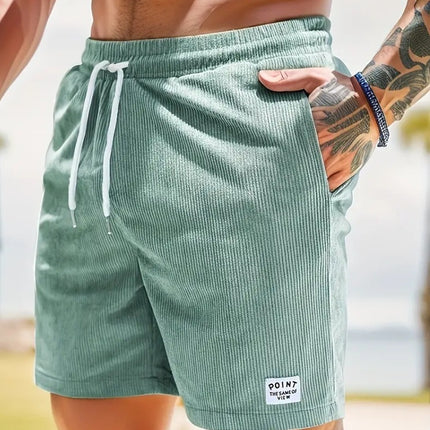 Lace-up Drawstring Shorts Summer Corduroy Sports Short Pants Mens Clothing