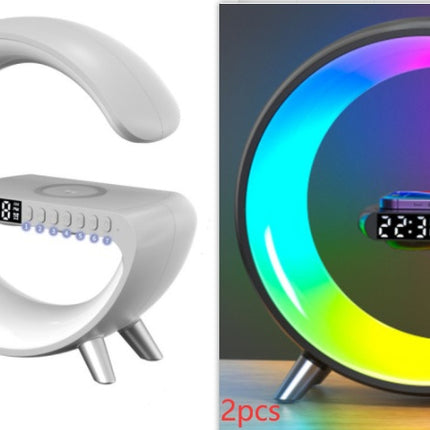 New Intelligent G Shaped LED Lamp Bluetooth Speake Wireless Charger Atmosphere Lamp App Control For Bedroom Home Decor