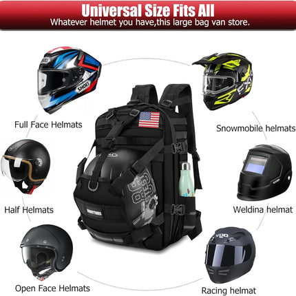 Motorcycle Helmet Backpack Bag for Men Large Capacity Motorcycle Cycling Backpack Basketball Luggage Storage Waterproof Backpack for Sports Outdoor Activities