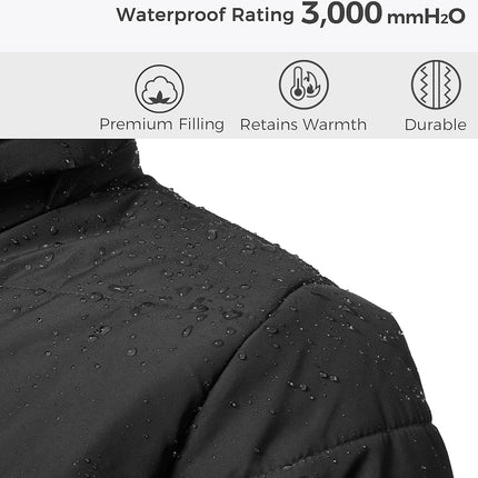 Men'S Thicken Puffer Jacket Insulated Water-Resistant Warm Winter Coat with Hood