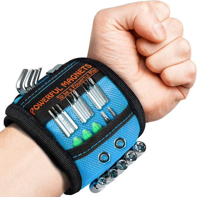 Magnetic Wristband Stocking Stuffers for Men, Strong Tool Belt with 15 Magnets for Holding Screws Nails Drill Bits, Wrist Band Tool Holder Cool Gadgets Gifts for Men Women Dad Husband Him DIY Handyman