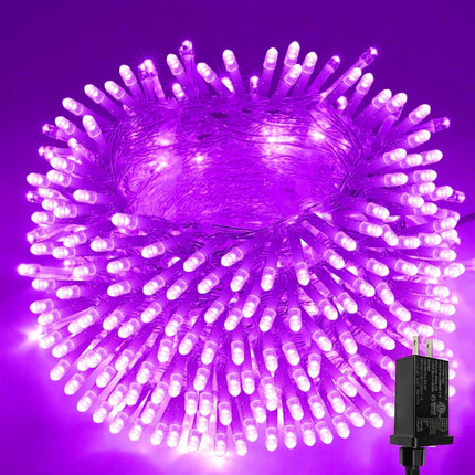 Purple Extra-Long 66FT 200 LED Halloween Lights for Indoor/Outdoor, Super Bright 8 Lighting Modes Plug in String Lights for Halloween Decorations Bedroom Party Garden Patio Tree (Purple)